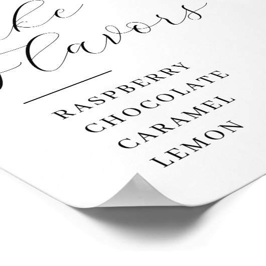 Boho pampa's en blauwe bloemencake smaken teken poster (Hoek)