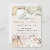 Boho Pampas en Blush Roos Vrijgezellenfeest Kaart (Voorkant)