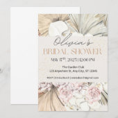 Boho Pampas en Blush Roos Vrijgezellenfeest Kaart (Voorkant / Achterkant)