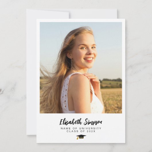 boho pampas en groen afstudeerfeest kaart (Achterkant)