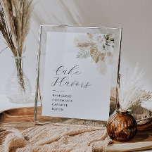 Boho pampa's en groen Taart smaken teken