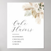 Boho pampa's en groen Taart smaken teken Poster (Voorkant)