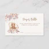 Boho Pampas Floral Beer Luier Raffle Baby shower Informatiekaartje (Voorkant)