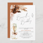 Boho Pampas Floral Brunch Bubbly Vrijgezellenfeest Kaart (Voorkant / Achterkant)