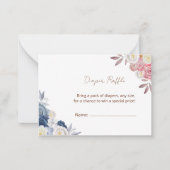 Boho Pampas Floral Diaper Raffle Baby shower Notitiekaartje (Voorkant)