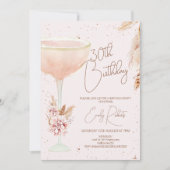 Boho Pampas Floral en Glass Birthday Kaart (Voorkant)