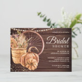Boho Pampas Floral Pumpkin Herfst Vrijgezellenfees Kaart (Staand voorkant)