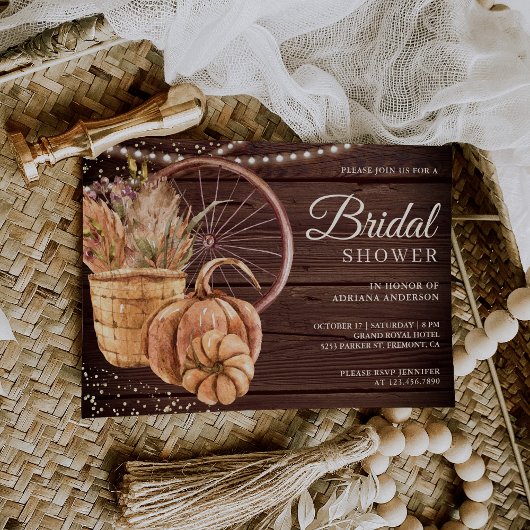 Boho Pampas Floral Pumpkin Herfst Vrijgezellenfees Kaart