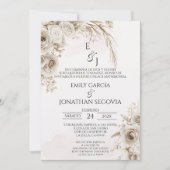 Boho pampas floral Spanish wedding Kaart (Voorkant)