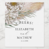 Boho Pampas & Floral Wedding Wijn Etiket (Enkel label)