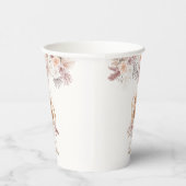 Boho Pampas Flower Teddybeer Baby shower Papieren Bekers (Rechts)