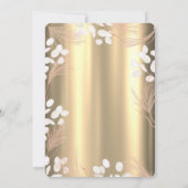 Boho Pampas Flowers Gold 80th Birthday  Kaart (Achterkant)