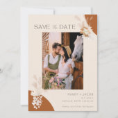 Boho Pampas Foto Bohemian Wedding Save The Date (Voorkant)