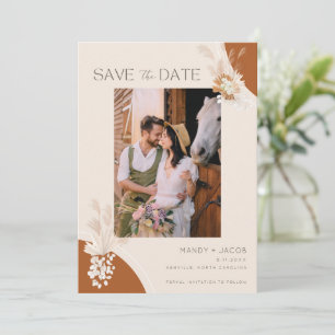 Boho Pampas Foto Bohemian Wedding Save The Date