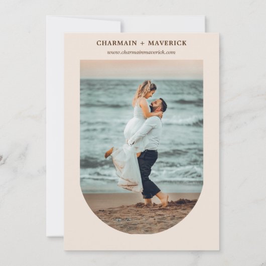 Boho Pampas Gedroogd Gras Boog Save The Date (Achterkant)