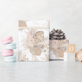 Boho pampas gedroogd gras watercolor patroon woest cadeaupapier