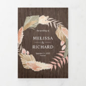 Boho Pampas Gedroogd Palmhout Alles in één bruilof Drieluik Uitnodiging (Cover)