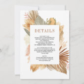 Boho Pampas Gedroogde Palm Alles in een bruiloft Kaart (Achterkant)
