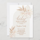 Boho Pampas Gender Neutrale Baby shower Uitnodigin Kaart (Voorkant)