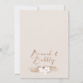 Boho Pampas Glass Brunch Bubble Vrijgezellenfeest Kaart (Achterkant)