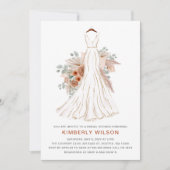 Boho Pampas Glitter Trouwjurk Vrijgezellenfeest Kaart (Voorkant)