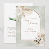 Boho Pampas Goud Geometrische Wijze Bruid Kaart (Voorkant / Achterkant)