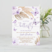 Boho Pampas graaft een beetje vlinder Baby shower Kaart (Staand voorkant)