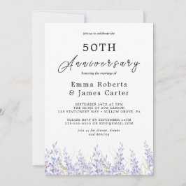 Boho Pampas Gras 50ste huwelijksverjaardag  Kaart