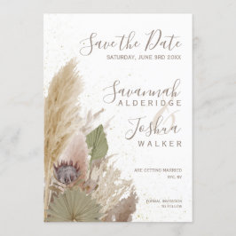 BOHO PAMPAS GRAS ACOREL SAVE THE DATE KAART