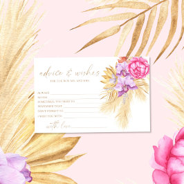 Boho pampas gras, advies en wensen bruidsdouche briefpapier