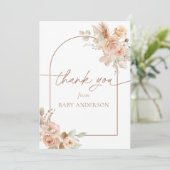 Boho Pampas Gras Baby Shower Bedankje Bedankkaart (Staand voorkant)