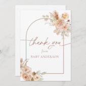 Boho Pampas Gras Baby Shower Bedankje Bedankkaart (Voorkant / Achterkant)