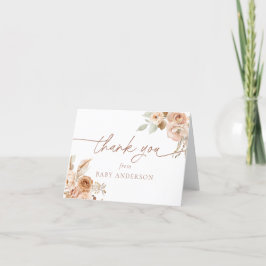 Boho Pampas Gras Baby Shower Bedankje Bedankkaart