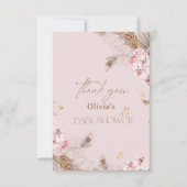 Boho Pampas Gras Baby Shower Bedankkaart (Voorkant)