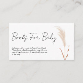 Boho Pampas Gras Baby Shower Boek Verzoek Informatiekaartje