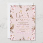 Boho Pampas Gras Baby Shower Kaart (Voorkant)