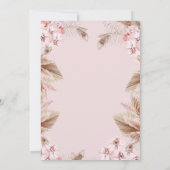Boho Pampas Gras Baby Shower Kaart (Achterkant)