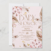 Boho Pampas Gras Baby Shower Kaart (Voorkant)