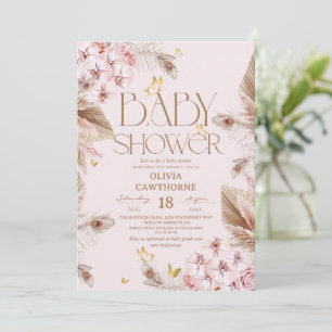 Boho Pampas Gras Baby Shower Kaart