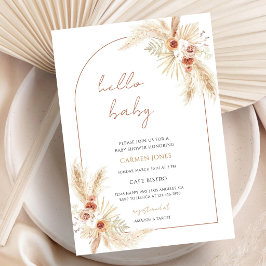 Boho Pampas Gras Baby Shower Kaart