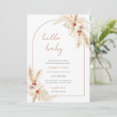 Boho Pampas Gras Baby Shower Kaart (Staand voorkant)