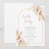 Boho Pampas Gras Baby Shower Kaart (Voorkant / Achterkant)