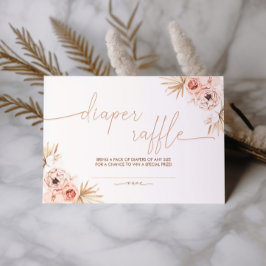 Boho Pampas Gras Baby Shower Luiers Raffle Kaart