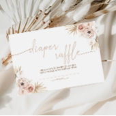 Boho Pampas Gras Baby Shower Luiers Raffle Kaart