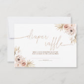 Boho Pampas Gras Baby Shower Luiers Raffle Kaart (Voorkant)