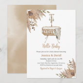 Boho Pampas Gras Baby Shower Uitnodiging (Voorkant / Achterkant)
