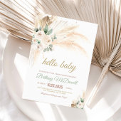Boho Pampas Gras Baby Shower Uitnodiging
