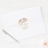 Boho Pampas Gras Bedankje Ronde Sticker (Envelop)