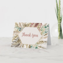 Boho Pampas Gras Bedankkaart | Neutraal Gedroogd