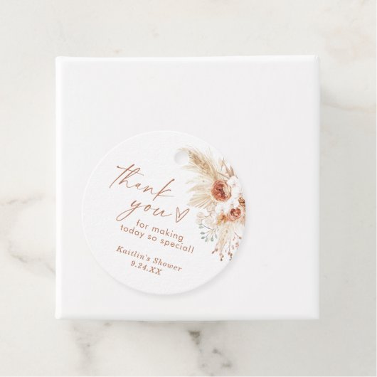 Boho Pampas Gras Bedankkaartje Bedankjes Labels (In situ)